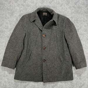 Vintage 50s Pendleton Wool Coat Mens Large Grey Button Quilted Car Jacket